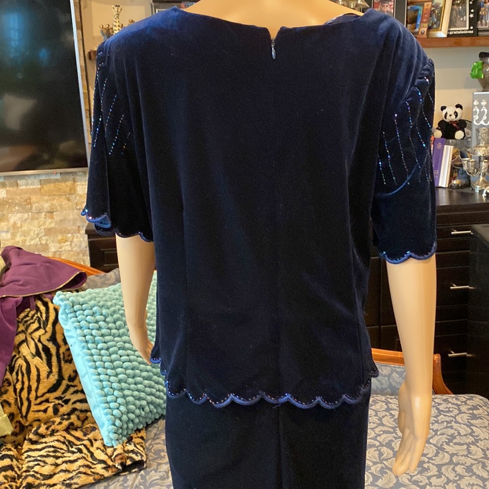 R&M Richard Very Elegant sparkle  Velvet Evening MIDI   Dress size 18W - Picture 16 of 16
